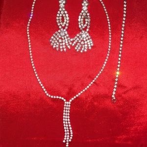 Necklace, Earrings, Bracelet Set Bling